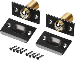 Closet Ball Door Catch Hardware Jiayi 2 Pack French Door Ball Catch Closet Ball Latch for Top of Door Adjustable Ball Catch Drive in Ball Latch for Invisible Pantry Ball Bearing Door Latch Black