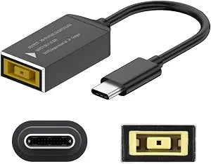 Compatible with Lenovo thinkpad Square Mouth DC 11x4.5mm Adapter to USB-C Charging Cable Female to Type-C Charger Power Adapter Cable for Laptops,Mobile Phones,Tablets, Rechargeables,etc