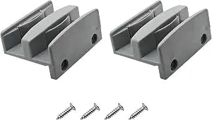 2 Pcs Gray Shower Door Rail Side Shower Door Double Track Bathroom Glass Sliding Door Bottom Rail with Stainless Steel Screws for 8mm Thick Glass