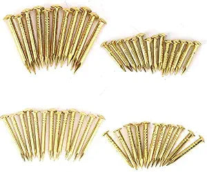 HEEPDD 100Pcs Brass Escutcheon Tacks, Round Head Brass Brad Nail (15mm)