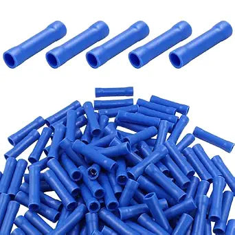 Hordion 120pcs 16-14 AWG Butt Splice Connectors, Blue Butt Connectors Crimp