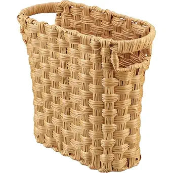 Wicker Waste Basket with Built-in Handles, Multifunctional Mini Basket for Home and Office, Compact Design and Durable Construction with Fine Artisanal Craftsmanship