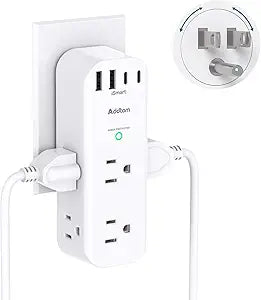 Surge Protector Wall Outlet Extender, Multi Plug Outlet with Rotating Plug