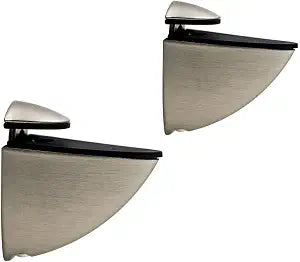 Adjustable Bracket for Wood/Glass Shelf Bracket Wall Mounted, Brushed Nickel , 2 Pack