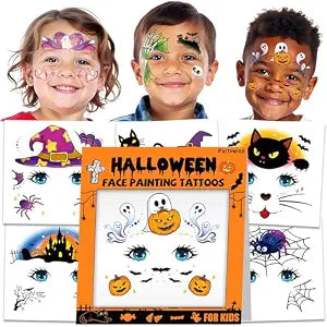 Partywind Halloween Temporary Face Tattoos for Kids