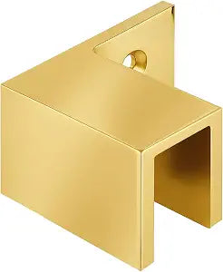 Brixwell Sleeve Over Shower 90-Degree Glass Clamp, Brass, Polished Brass