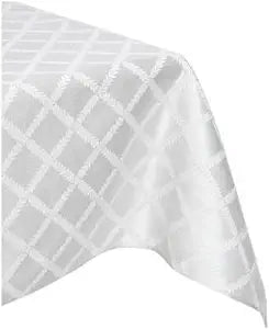 Lenox Laurel Leaf 70"x86" Oval Tablecloth, Platinum
