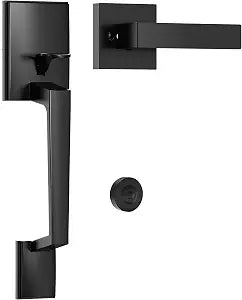 Kolet Front Door Handle Set, Exterior Entry Door Handle, Matte Black