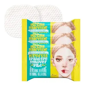 Ariul Purefull Lip & Eye Makeup Remover Pads ï¿½ï¿½ï¿½ï¿½ï¿½ï¿½ï¿½ï¿½ï¿½ Oil-Infused Dual-Sided Pads, Gentle Exfoliation, Travel Friendly Compact Size, Korean Ski