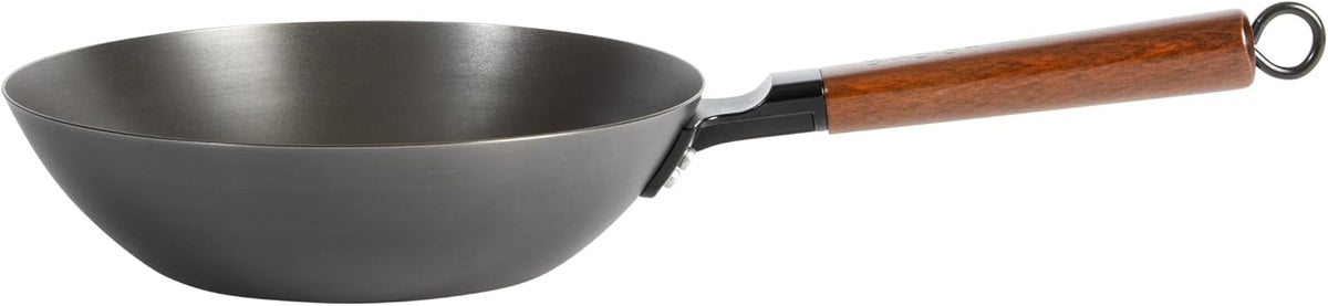 Babish 9.5 Inch Carbon Steel Wok Pan, Flat Bottom Stir Fry Pan, Induction