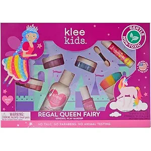 Klee Naturals Deluxe Mineral Play Makeup Kit. Gentle and Non-Toxic. Kid-Friendly. Made in USA. (Regal Queen Fairy)