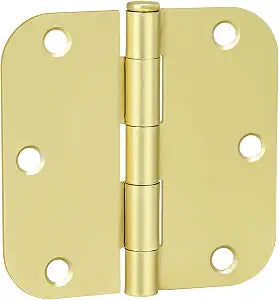 Goldenwarm 18 Pack 3.5" Polished Brass Door Hinges 5/8" Radius Corners