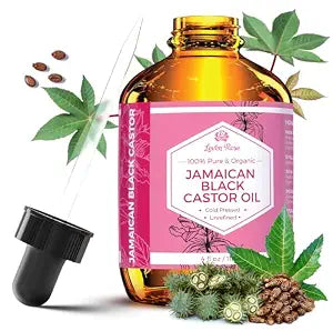 Leven Rose Jamaican Black Castor Seed Oil, Jamaican Black Castor Oil for Hair Growth, 100% Natural, Pure Organic Serum, Scalp Oil Treatment, Skin Soothing 4 oz