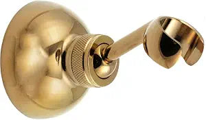 Universal Bathroom Adjustable Shower Head Wall Mount Holder Base Removable Bracket Shower Head Adapter for Kids or Adults(Semicircle Titanium Gold)