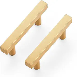 Ravinte Champagne Gold Handles Square Cabinet Hardware 2-1/2 Inch 5 Pack