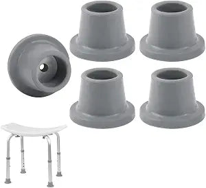 5 Pack Shower Chair Leg Tips Replacement Non Slip 1-1/8" ID Shower Stool Rubber Feet Caps Cover Pads for Inside Shower Bath Seat Chair Bath Stool Shower Seats Bathroom Adjustable Bench Seat
