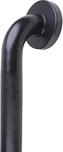 12-inch Knurled Bathtubs Shower Grab Bar, 1.25-Inch Diameter Elderly Bathroom Saftey Hand Rail, Great for Towel Bar, Door Handle, Anti-Slip Design, Matte Black Finish