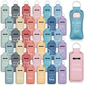 36 Pcs Lip Balm Holder Keychain Bulk, Thank You Gift, Inspirational