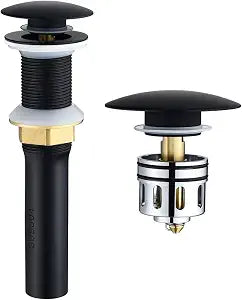Pop up Drain for Bathroom Sink,Vessel Sink Drain Without Overflow,Black