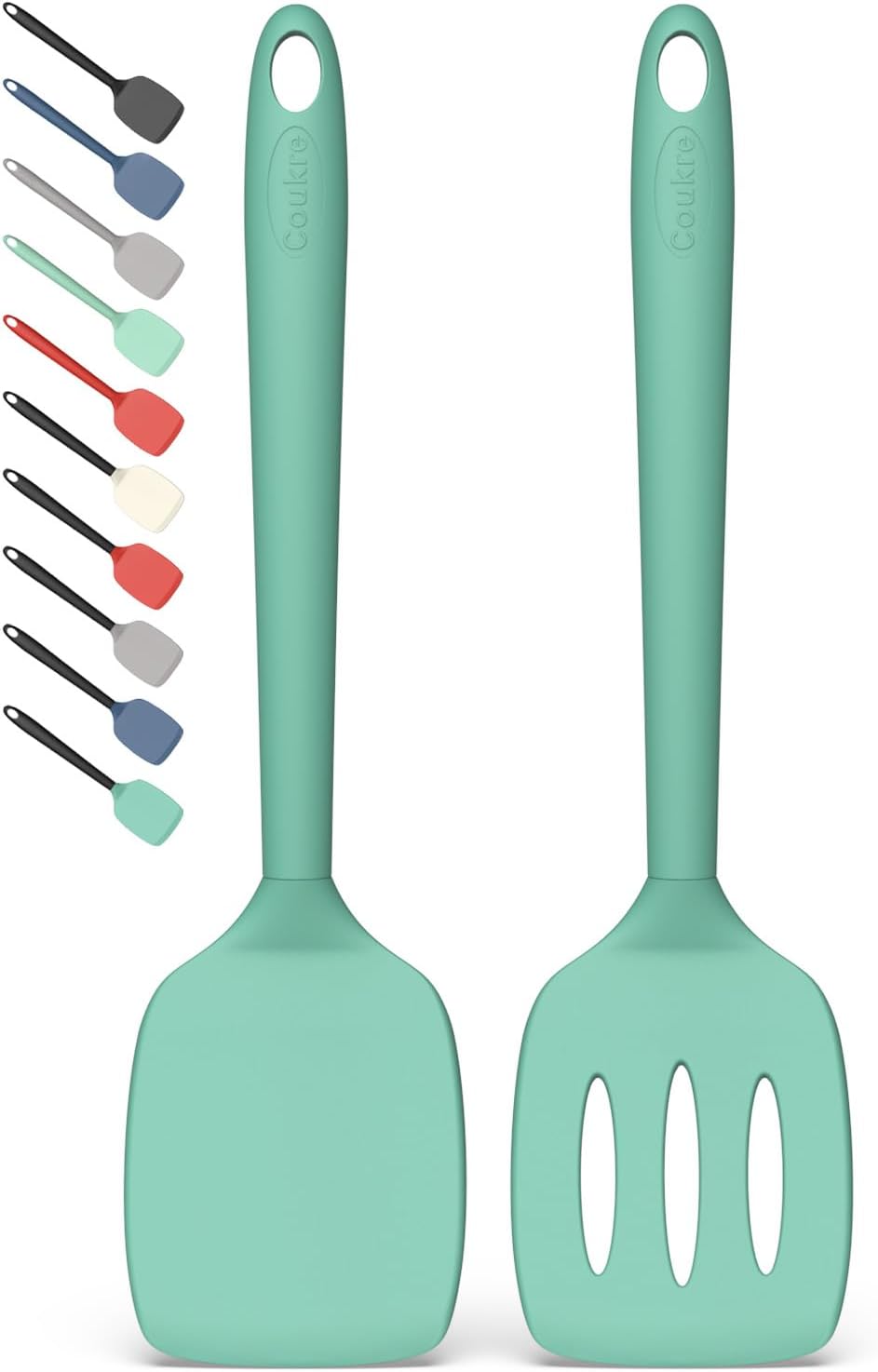 Coukre 2 Pack Silicone Spatula Set,High Heat Resistant, BPA-Free