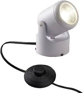 Kiven LED Accent Uplight w/Foot Switch Handheld Sized Portable Spot Light, White