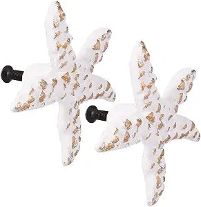 VOSAREA 2pcs Sea Drawer Knobs Coastal Drawer Pulls Ocean Drawer Pulls Nautical Theme Sea Door Handles Cast Iron Knobs for Cabinets Dresser (Sea Star)