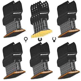 50PCS Curved-Edge Oscillating Tool Blade for Wood, Plastic