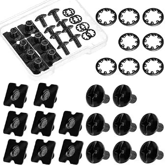 Landhoow 8 Sets Football Backplate Screws Washers Gaskets Kit,Square,Black