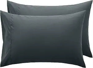 DAN RIVER Pillow Cases Queen Size Set of 2, Soft Pillow Covers, Dark Gray