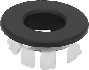 Sink Overflow, Brass Bathroom Wash Basin Sink Overflow Cover, Kitchen Sink Decoration Spare Hole for Bathroom Basin Trim Shopping Malls Hotels Factories Kitchens 3x1.5cm (Black)