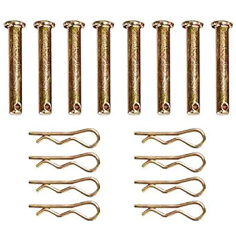 8 Pieces Carbon Steel Single Hole Clevis Pin with R Shaped Spring Cotter Pin Flat Head Single Hole Clevis Pins M8 Clevis Pin for Mower Tractor Fastener Hardware, 8mm x 45mm