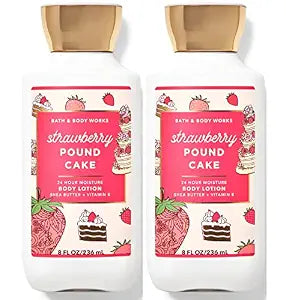 Bath & Body Works Bath and Body Works Super Smooth Body Lotion Sets Gift For Women 8 Oz -2 Pack (Strawberry Pound Cake)