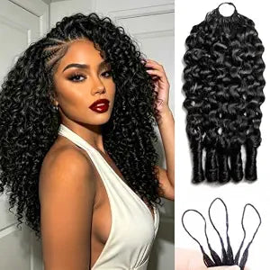 Burmese Human Crochet Hair Miracle Knot Feather Boho 18 Inch 50g