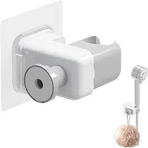Adhesive Shower Head Holder for Bathroom, White