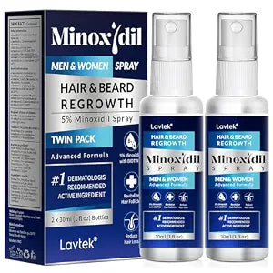 5% Minoxidil for Men Hair, Minoxidil for Women Hair Growth, Minoxidil Spray for Men and Women, Minoxidil 5 Percent Hair Regrowth Treatment 2PCS.
