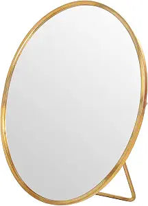 Gold Vanity Makeup Mirror Table Desk Countertop Mirror Bathroom Shaving Make Up Mirror Home Decor-Round