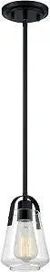 NUVO 60/7106 Skybridge 1 Light Mini Pendant Fixture,Matte Black