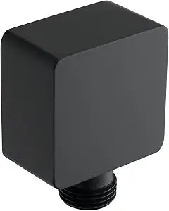 Wall Supply Elbow for Handshower, Brass Square Wall Mount Shower Hose Connectorm1/2"for Handheld Hand Shower-Matte Black