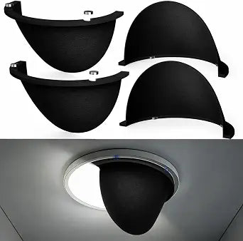 4-Pack 6-Inch Magnetic Recessed Light Half Shields, Black Anti-Glare Covers for Ceiling Can Lights, Tool-Free Snap-On Installation