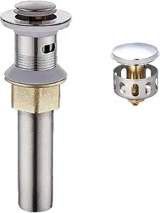 Bathroom Sink Drain Stopper, Pop up Drain with Overflow, Vessel Sink Drain with Strainer Basket Hair Catcher, Anti Clog Drain Strainer, Anti-Explosion & Anti-Clogging (Stainless Steel)