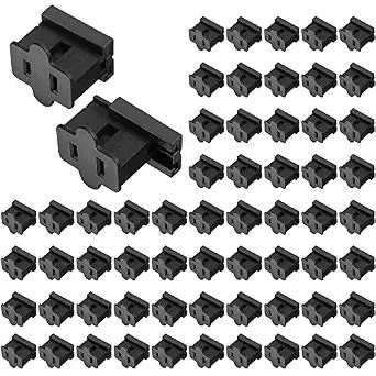 60 Pcs Christmas Light Female Vampire Plugs,SPT-1 Black Zip Plug Connectors