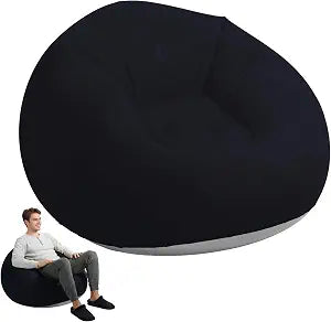 Inflatable Lazy Sofa Chairs, 41.3 in Inflatable Bean Bag Chairs Set, Portable Folding Inflating Chair for Movie Night Courtyard Patio Camping, Indoor Outdoor Lounging Flocked PVC Sofa