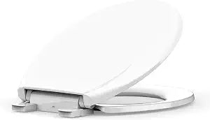 Round Toilet Seat Slow Close, Easy to Install & Clean, Soft Close Toilet Seat, Detachable Seat for Longtime Usage, White