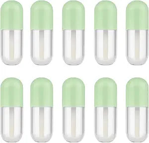 10 Packs 5ml Capsule Lip Gloss Tubes with Wand Applicator Empty Refillable Lipstick Bottles Travel Mini Cosmetic Containers for DIY Lip Gloss, Lip Oil, Liquid Lipstick