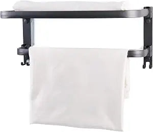 Gunmetal Aluminum Towel Rack, Wall Mounted Flat Bar Bathroom Towel Holder