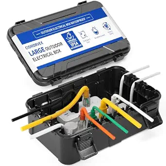 Large Outdoor Electrical Box, 12.5 x 8 x 3.3 Inch, Black