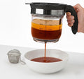 Fat Separator 1000ml with Bottom Release - Gravy & Grease Separator with Strainer for Easy Pouring, Durable Kitchen Tool with Tea Infuser Included