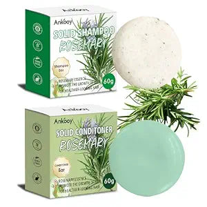 Shampoo and Conditioner Set ,Rosemary Oil for Hair Growth,Shampoo Bar and Conditioner Bar-Shampoo for Men,Women,Strengthening,Thickening & Volumizing,Deep Clarifying for Scalp,Reduces Hair Loss-2 Pack