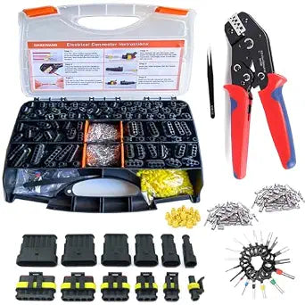 87Sets Weather Pack Connectors Kit,1-6 Pin Connectors with Crimping Tool