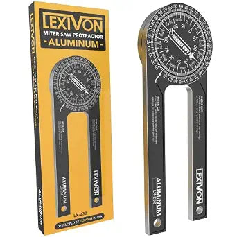 LEXIVON Aluminum Miter Saw Protractor | 7-Inch Rust Proof Angle Finder Featuring Precision Laser Engraved Scales (LX-230)